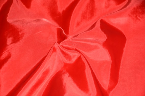 Primary Red SIlky Lining Polyester Apparel/Dress Fabric, 60 Wide