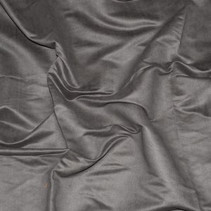 Grey Suede Fabric by the Yard | Gray Microsuede | 60&quot; Wide | Faux Suede | Upholstery Weight, Tablecloth, Bags, Pouches, Cosplay, Costume |