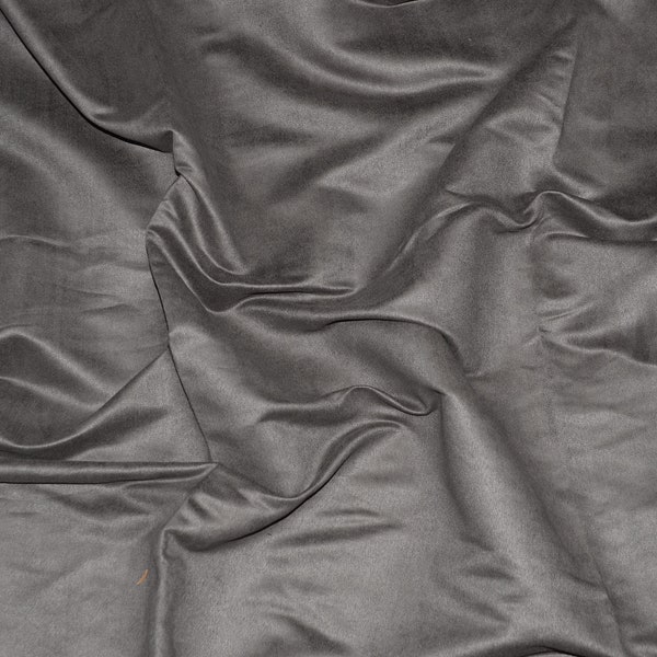 Grey Suede Fabric by the Yard | Gray Microsuede | 60" Wide | Faux Suede | Upholstery Weight, Tablecloth, Bags, Pouches, Cosplay, Costume |