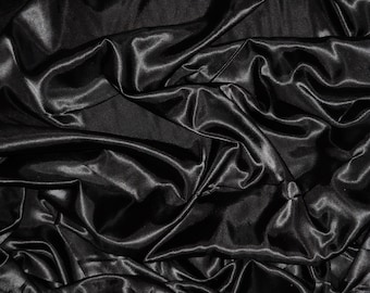 Black Charmeuse Satin Fabric by the Yard and Wholesale Bolt | 60&quot; Wide | Charmeuse Fabrics | Charmeuse Satin  Bridal Wedding Satin Fabric |