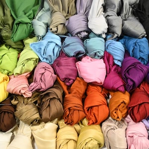 Soft Faux Silk Fabric by the Yard |  Polyester Dupioni Silk | Imitation Silk Fabric | Non Shiny | 54&quot; Wide | Multiple Colors | Double Sided
