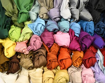 Soft Faux Silk Fabric by the Yard |  Polyester Dupioni Silk | Imitation Silk Fabric | Non Shiny | 54" Wide | Multiple Colors | Double Sided