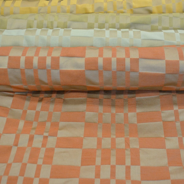 Silk Plaid Fabric | Faux Dupioni Silk Plaid Fabric by the yard | 54" Wide | Costume, Cosplay, Drapery, Window Treatment, Curtains Dupioni |