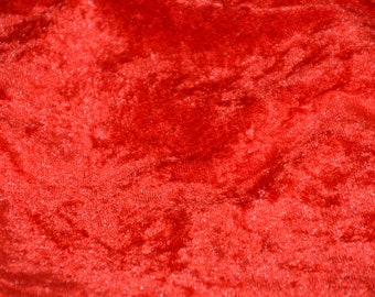 Red Panne Velvet Fabric Sold by the Yard and Bolt | Width is 58" Wide | Panne Velour makes great for apparel, costumes, and event drapery