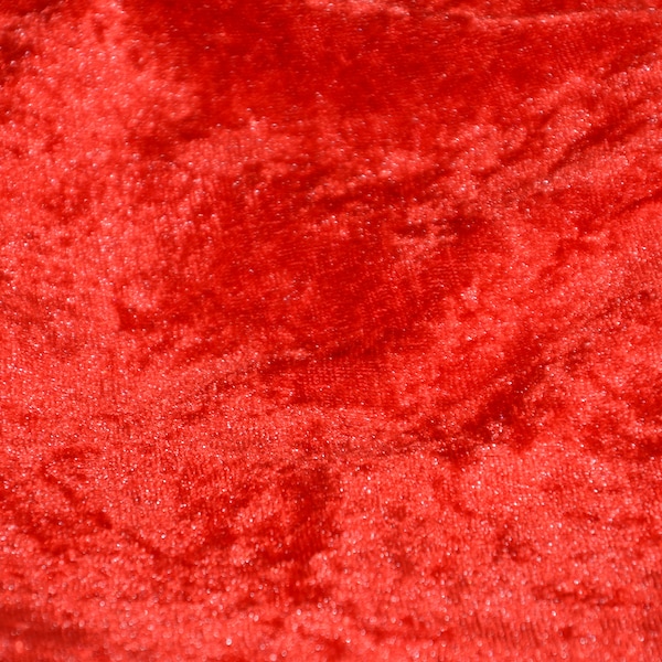 Red Panne Velvet Fabric Sold by the Yard and Bolt | Width is 58" Wide | Panne Velour makes great for apparel, costumes, and event drapery