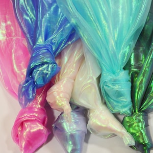 Iridescent Organza Fabric | Pearl Organza | Holographic Organza Fabric | Costume, Decoration, Apparel, Cosplay, Dance Wear, Draping, Curtain