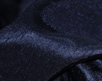 Tela de seda dupioni de satén shantung azul marino cortada a medida o en rollo / Ancho 58" / Ideal para vestidos de novia, manteles para eventos, bodas
