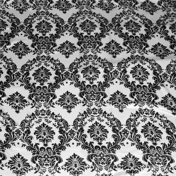 Damask Satin Print Fabric | Charmeuse Satin Damask by the Yard | Satin Animal Print | 60" Wide | Soft Flowy Satin Print on Sale |