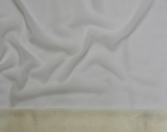 Ivory Chiffon Fabric by the Yard 58/60" Wide x 1 Yard Also Available by the Full Roll 58/60" Wide x 70 Yards.  Silky Soft Ivory Chiffon