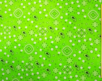 Cotton Fabric  Pattern Fabric  Blazin Bandanas Lime Green  4my3boyz  Fabric