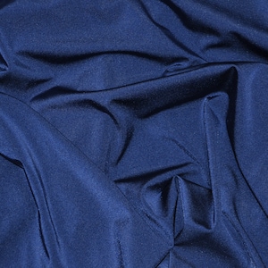 Navy Blue Nylon Spandex 4 Way Stretch Fabric by the Yard or Bolt | Width is 58&quot; | Great for Swimwear, outfits, and any active wear