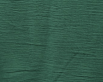 Hunter Green 100% Cotton Gauze by the Full Yard | On Sale for 5.99 a Yard | 48" Wide | Cotton Muslin Fabric | Soft and Crinkly Cotton |
