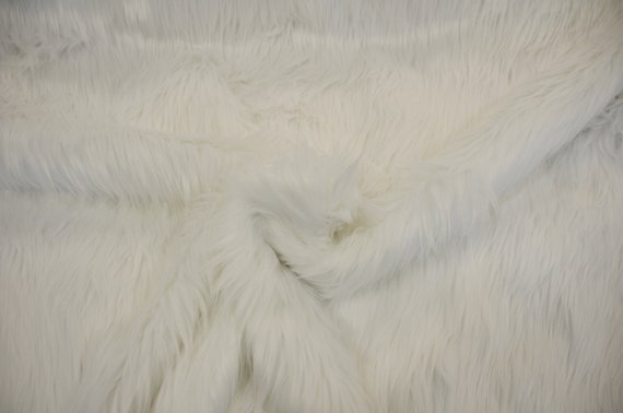 White Faux Fur 2 Pile, White Fur Fabric, Fursuit Fur