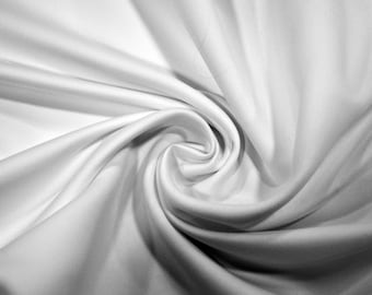 Japanese Matte Satin Peau de Soie Fabric | White Matte Satin | White Duchess Satin | Heavy Dull White Wedding Dress Satin for Bridal Wear |