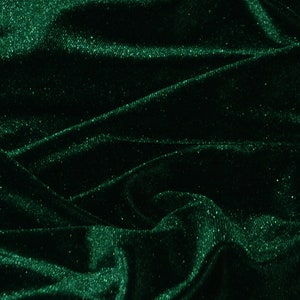 Hunter Green Stretch Velvet Fabric 8.99/Yard |  58" Wide | Spandex Velour for Apparel, Costume, Cosplay, Event Drapes | Wholesale Bolt |