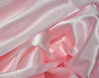 Pink Charmeuse Satin Fabric by the Yard and Wholesale Bolt | 60" Wide | Charmeuse Fabrics | Charmeuse Satin | Bridal Wedding Satin Fabric |