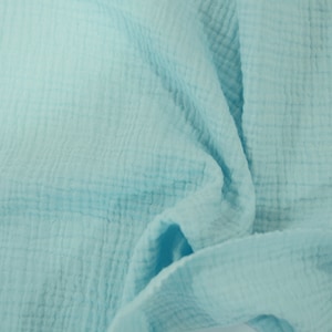 Baby Blue 100% Cotton Double Layer Cotton Gauze Muslin | Sold by the Yard x 48&quot; | Soft Crinkle Texture Cotton Gauze |