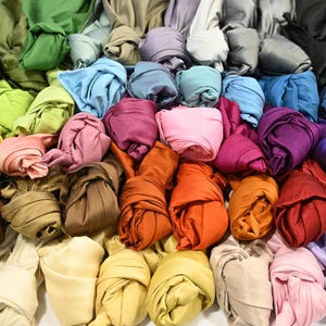 Soft Faux Silk Fabric by the Yard |  Polyester Dupioni Silk | Imitation Silk Fabric | Non Shiny | 54&quot; Wide | Multiple Colors | Double Sided