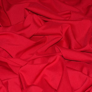 Red Gabardine Fabric | Sold by the Yard x 60" Wide | Gabardine Suiting is a Fine Woven Heavy Polyester with Linear Stripes