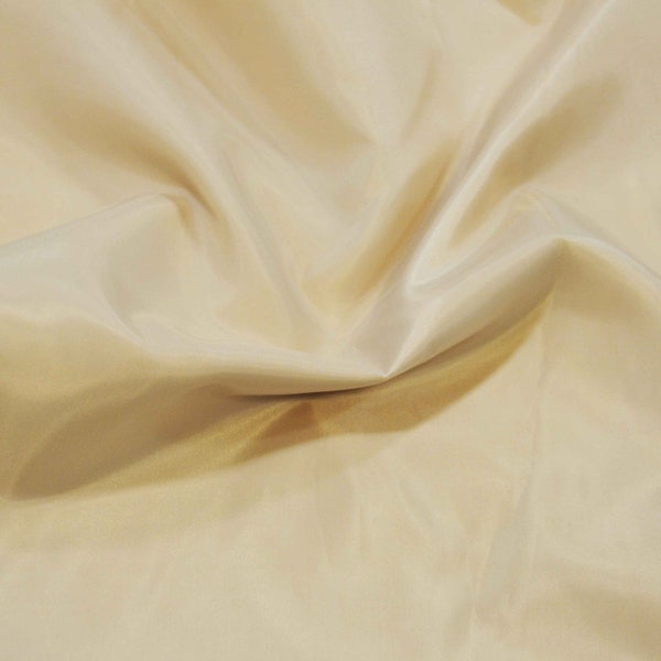 Champagne Polyester Lining Fabric by the Yard | Over 50 Colors | 60" Wide | Dress Lining, Quilt Lining, Taffeta Lining, Suit Lining, Apparel