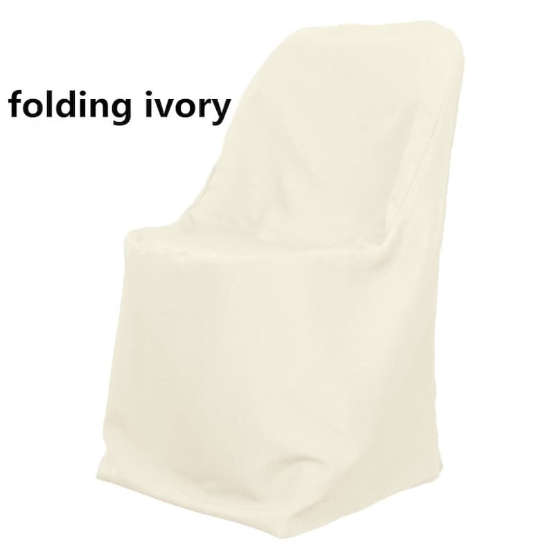 Ivory Polyester Folding Chair Cover Wholesale Box of 50 for Etsy