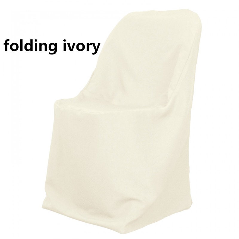 Ivory Polyester Folding Chair Cover Wholesale Box of 50 for - Etsy