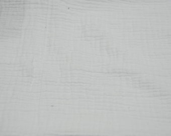 100% Cotton Double Layer Cotton Gauze Muslin | 4 Color | Sold by the Yard x 48" | Soft Crinkle Texture Cotton Gauze |