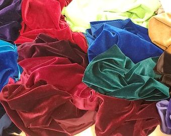 Stretch Velvet Fabric by the Yard | Stretch Velvet Spandex 58" Wide | Spandex Velour for Apparel, Costume, Cosplay, Drapes | Velvet Fabric |