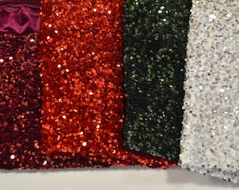 Sequins Stretch Velvet Fabric |  58" Wide | Sequins Spandex Velour Apparel, Costume, Scrunchies, Events, Dance Wear Fabric | Sequins Velvet