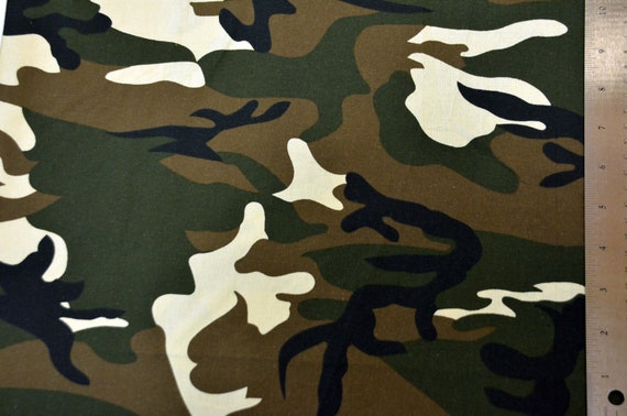 Army Camouflage 100% Cotton | Cotton Camouflage Print by the Yard | 60  Wide | Camo Print | Shirts | Camou Uniform | Camou Face Mask | Army