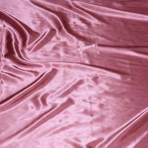 Mauve Stretch Satin Charmeuse Fabric by the Yard | 60&quot; Wide | Lightweight Imitation Stretch Silk Satin for Dresses, Gowns, Prom Dress |