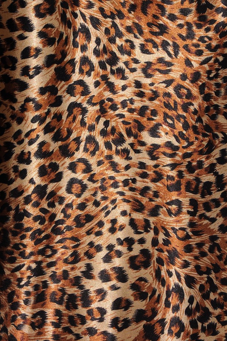 Animal Cheetah Satin Print Fabric Charmeuse Satin Cheetah by - Etsy