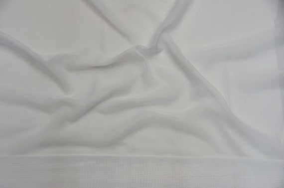 White Chiffon Fabric by the Yard 58/60 Wide X 1 Yard Also Available by the  Full Roll 58/60 Wide X 70 Yards. Silky Soft White Chiffon 