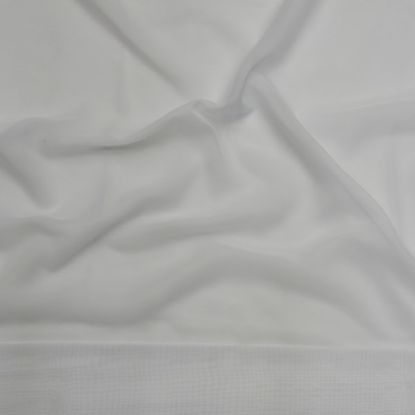 White Chiffon Fabric by the Yard 58/60" Wide x 1 Yard Also Available by the Full Roll 58/60" Wide x 70 Yards.  Silky Soft White Chiffon