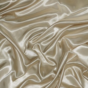 Champagne Charmeuse Satin Fabric by the Yard and Wholesale Bolt | 60&quot; Wide | Charmeuse Fabrics Charmeuse Satin | Bridal Wedding Satin Fabric