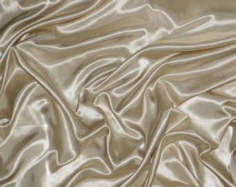 Champagne Charmeuse Satin Fabric by the Yard and Wholesale Bolt | 60" Wide | Charmeuse Fabrics Charmeuse Satin | Bridal Wedding Satin Fabric