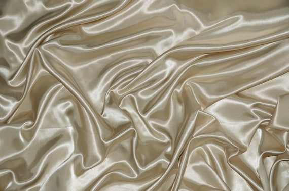 Champagne Charmeuse Satin Fabric by the Yard and Wholesale Bolt 60