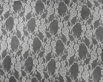 Very Soft Lingerie Stretch Lace | Giselle Lace | Vintage Stretch Lace by the Yard x 60" Wide | White Ivory Navy Red Fuchsia Black Lace |