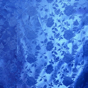 Royal Blue Floral Jacquard Satin Fabric | Isabella Floral Jacquard | Yard x 60&quot; Wide | Floral Brocade | Cosplay Costumes Skirts Table Linen