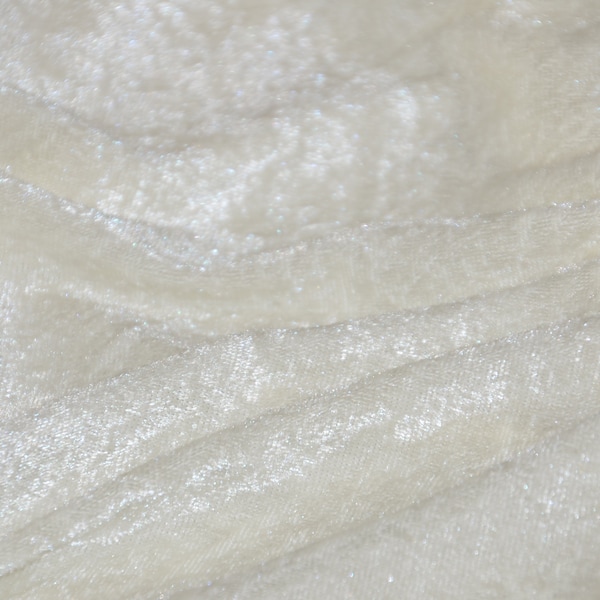 White Panne Velvet Fabric Sold by the Yard and Bolt | Width is 58" Wide | Panne Velour makes great for apparel, costumes, and event drapery