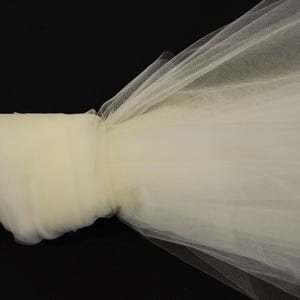 Ivory 108&quot; Wide Bridal Tulle Fabric | 50 Yard Rolls | 100% Nylon Tulle Illusion | Bridal Veils & Bridal Decor |