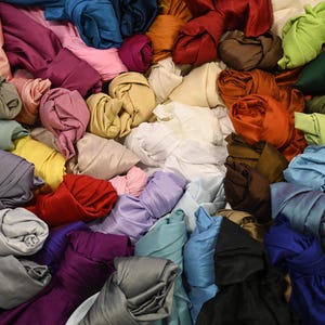 Soft Faux Silk Fabric by the Yard |  Polyester Dupioni Silk | Imitation Silk Fabric | Non Shiny | 54&quot; Wide | Multiple Colors | Double Sided