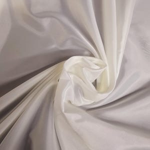 Ivory Polyester Lining Fabric by the Yard | 60&quot; Wide | Dress Lining, Quilt Lining, Taffeta Lining Suit Lining, Apparel | White Lining Fabric