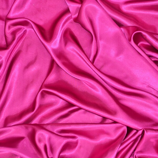 Fuchsia Charmeuse Satin Fabric by the Yard and Wholesale Bolt | 60" Wide | Charmeuse Fabrics | Charmeuse Satin | Bridal Wedding Satin Fabric