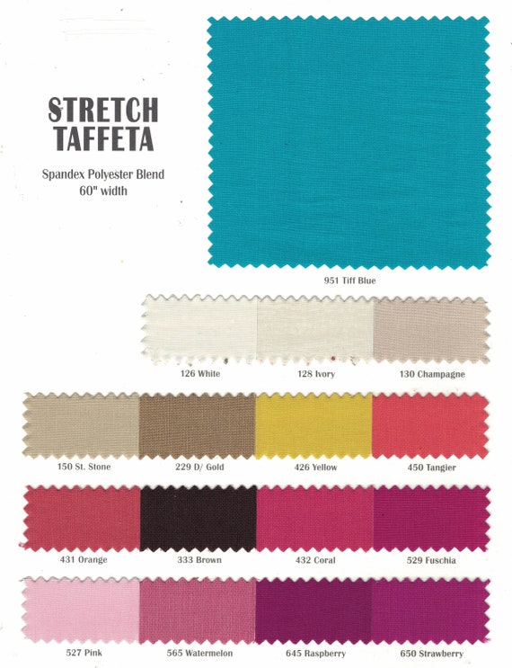 Stretch Taffeta Fabric Multiple Colors of 2 Way Spandex - Etsy