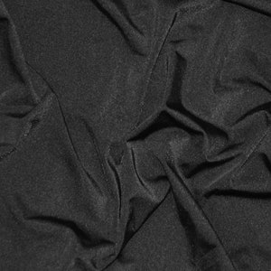 Black Nylon Spandex 4 Way Stretch Fabric by the Yard or Bolt Width is 58 Great for Swimwear, outfits, and any active wear image 1
