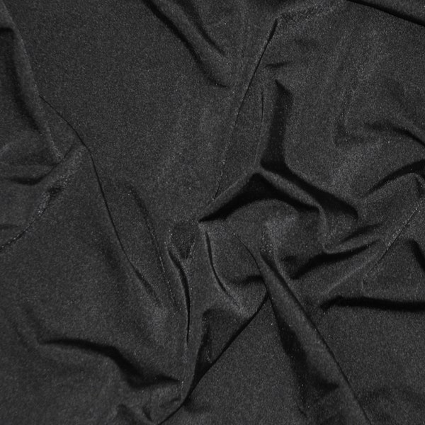 Black Nylon Spandex 4 Way Stretch Fabric by the Yard or Bolt | Width is 58" | Great for Swimwear, outfits, and any active wear