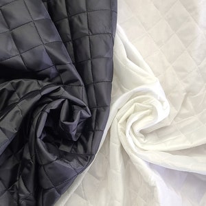 Quilted Polyester Batting Fabric | Padded Quilted Fabric Lining | Polyester Quilted Padded Lining Fabric by the Yard | Jacket Liner Fabric |