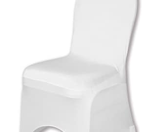 White Spandex Banquet Chair Cover | Wholesale Box of 50 | Free Shipping | Chair Cover for Wedding, Event, Ballroom |