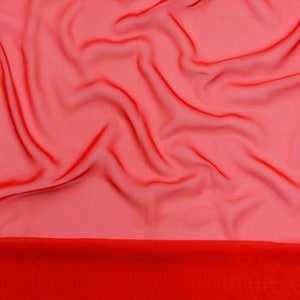 Red Chiffon Fabric by the Yard and Wholesale Bolt | Hi Multi Chiffon | 58/60" Wide | Silky Soft Chiffon | Apparel, Events, Chuppah Cosplay